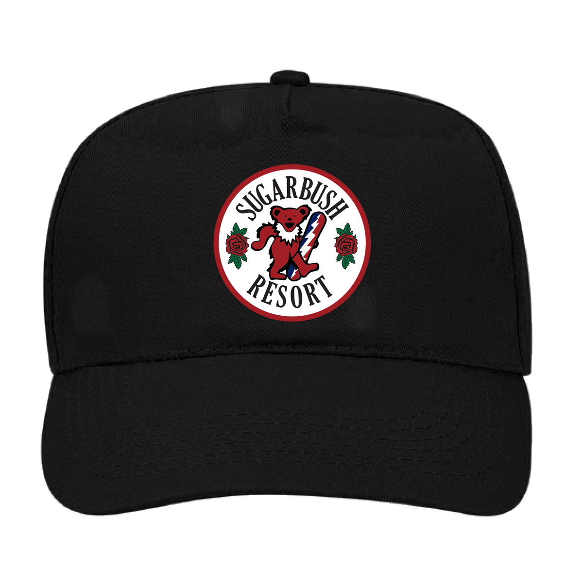 Grateful Dead Ballcap with Dancing Bear with Snowboard Sugarbush Resort