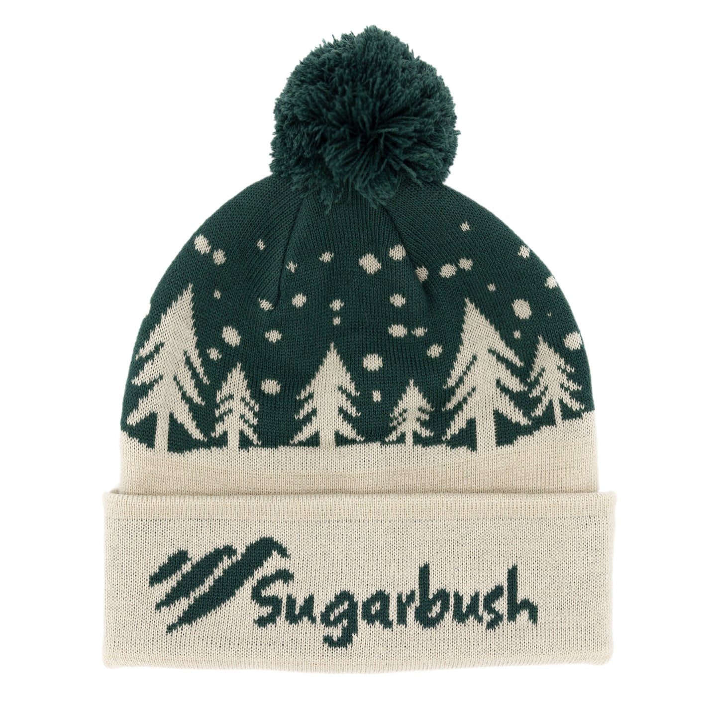 Sugarbush Knit Hat Logo Green Forest