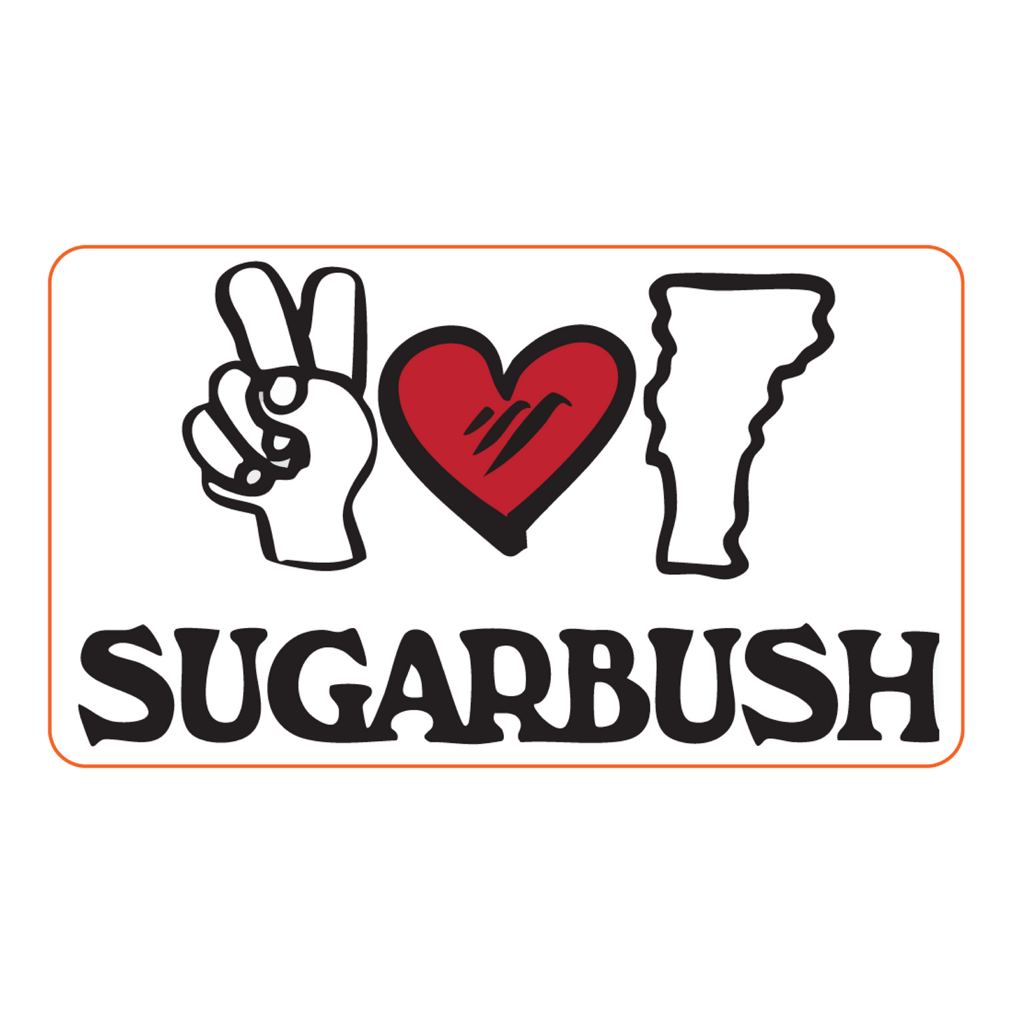 Sugarbush Peace, Love, Vermont Sticker