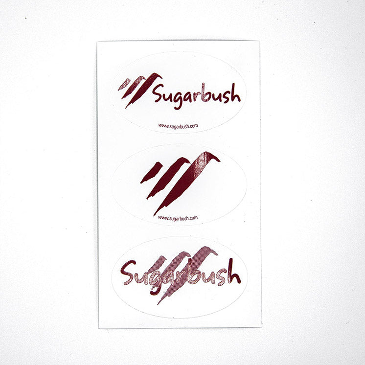 Sugarbush Sticker red on white set of 3