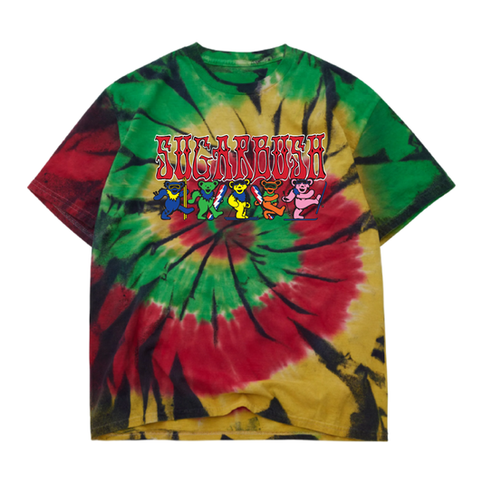 Grateful Dead Tie Dye Red Lettering w Green, Red and Yellow SST