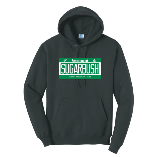 Sugarbush Vermont License Plate Black Hoodie