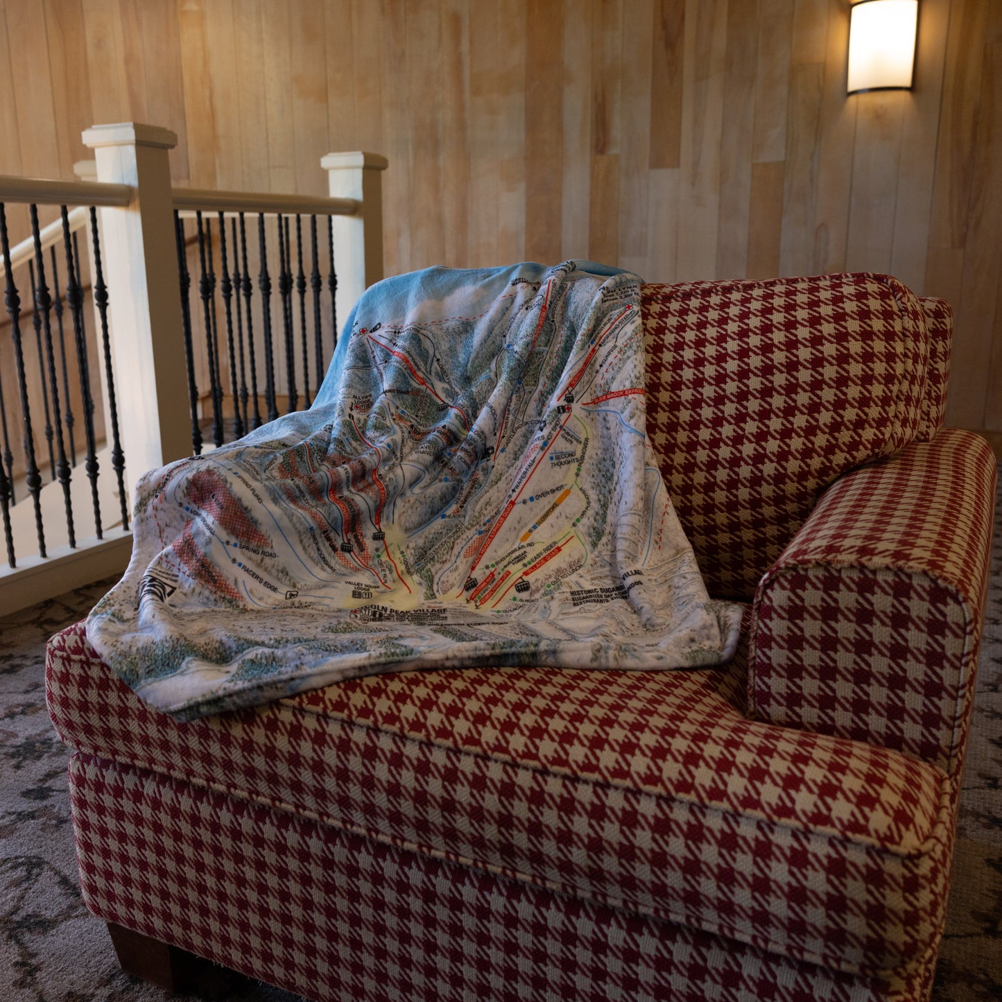 Sugarbush Official Fleece Trail Map Blanket. 50 x 60 inches