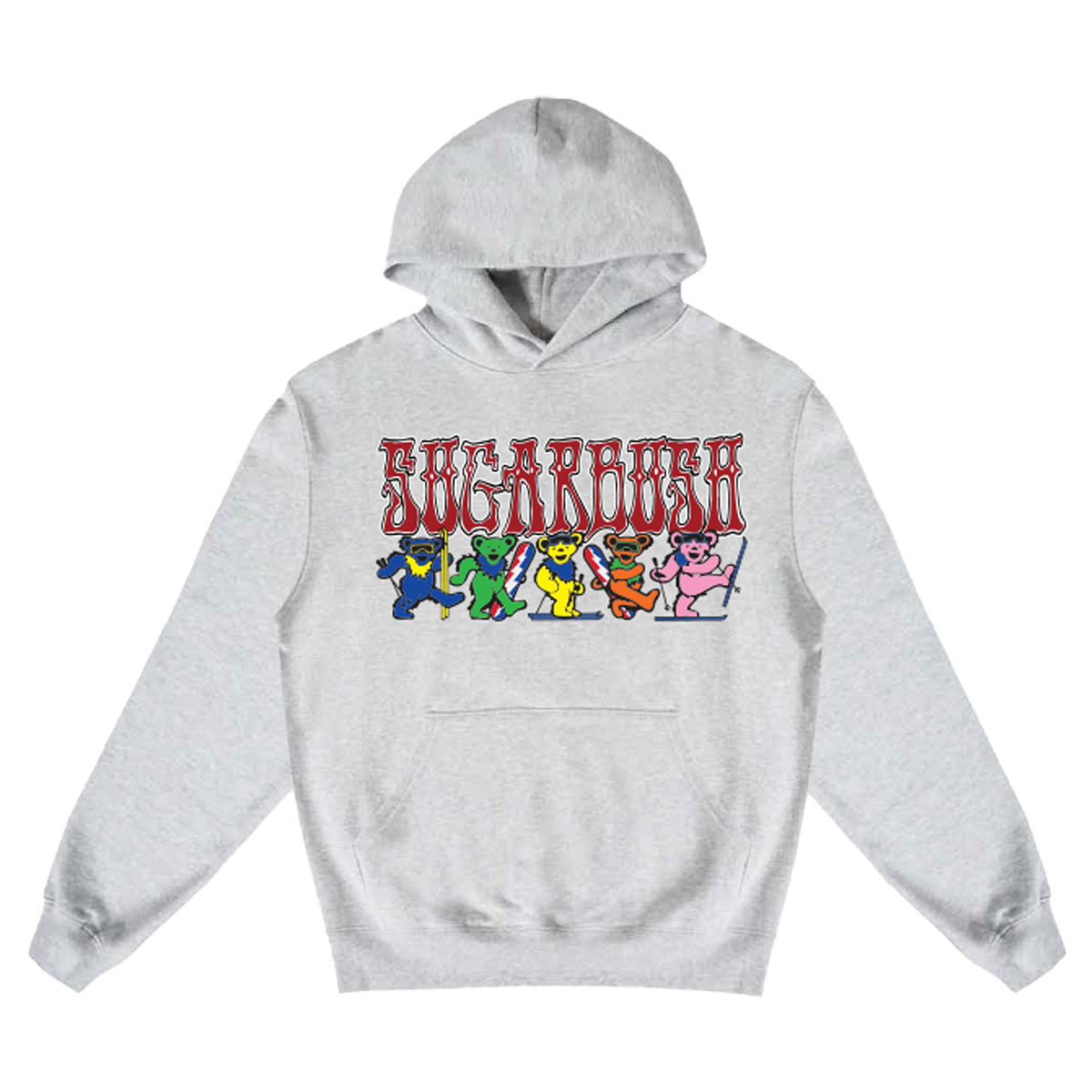 Grateful Dead Dancing Bear Hoodie with Red Sugarbush Lettering