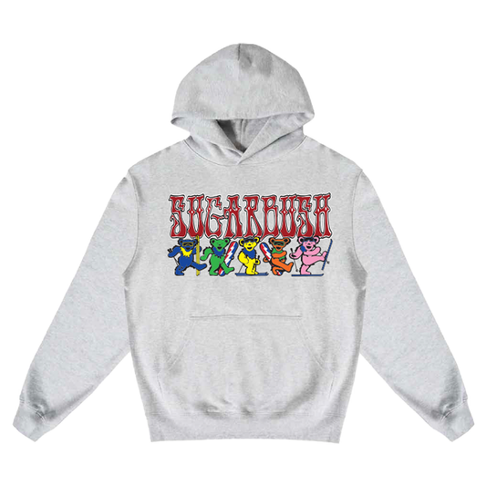 Grateful Dead Dancing Bear Hoodie with Red Sugarbush Lettering