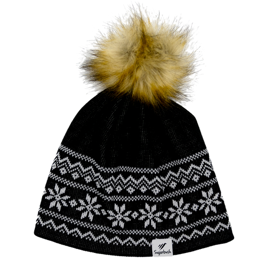 Sugarbush Jacquard Black White with Pom