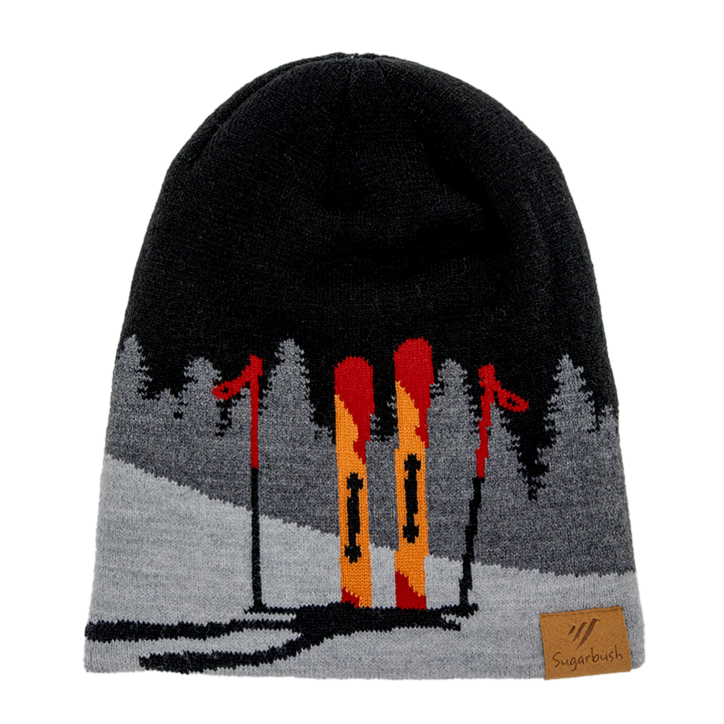 Knit logo hat skis