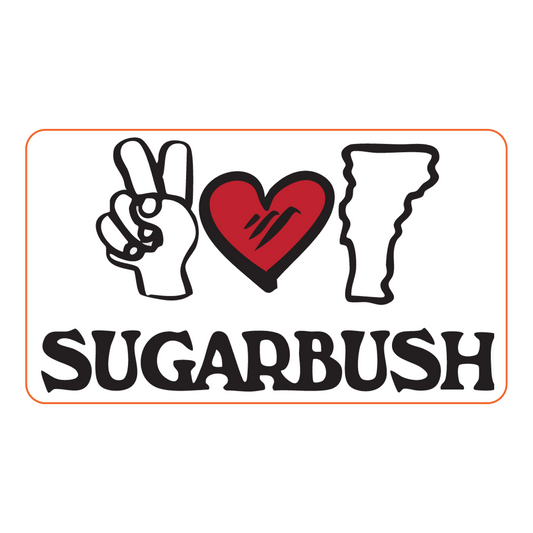 Sugarbush Peace, Love, Vermont Sticker
