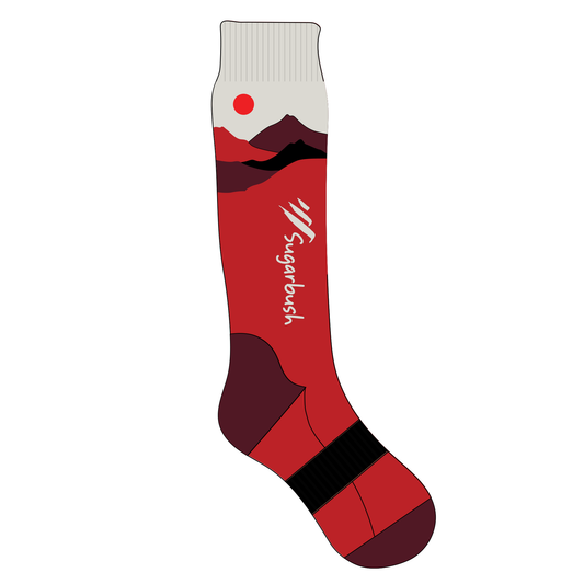 Logo adult ski socks in red