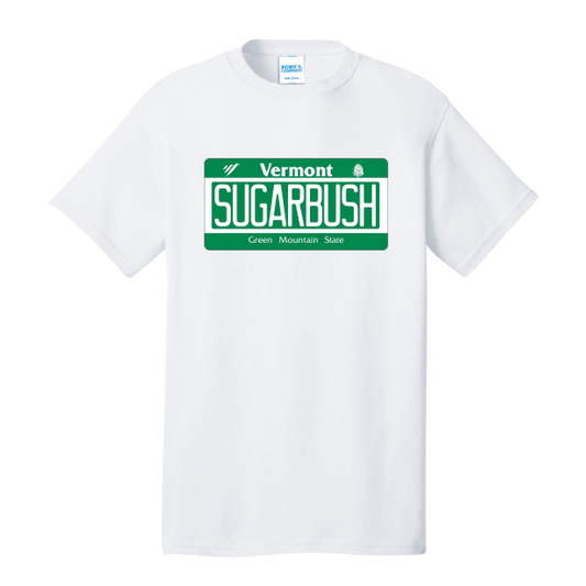 Sugarbush Vermont License Plate Short Sleeve Tee White