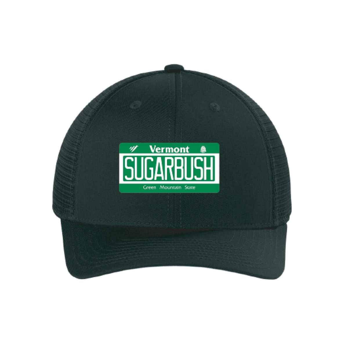 Sugarbush Vermont License Plate Trucker Hat Black