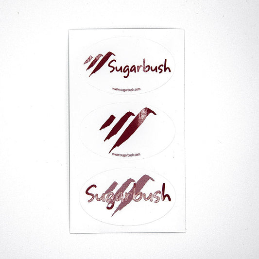 Sugarbush Sticker red on white set of 3